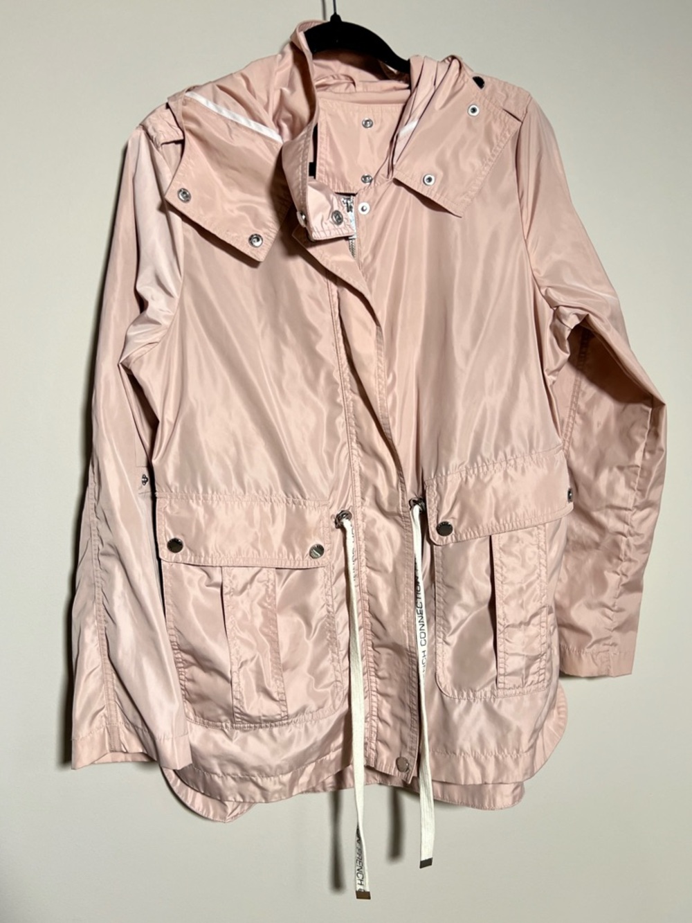 French Connection Light Pink Hooded Rain Jacket